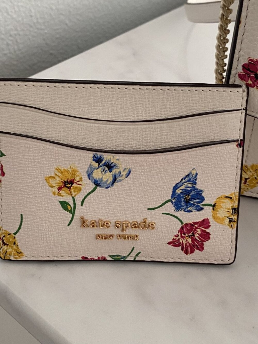 KATE SPADE Knott Tulip Toss Floral Flap Crossbody with Matching Cardholder - Picture 5 of 8